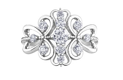 14K White Gold 0.75cttw Round Brilliant Multi-Stone Diamond Ring