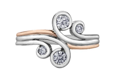 14k White & Rose Gold 0.34cttw Diamond Ring, size 6.5