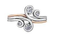 14k White & Rose Gold 0.34cttw Diamond Ring, size 6.5