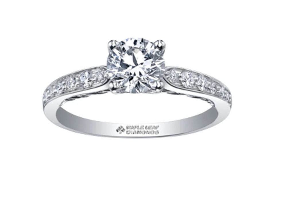 18K White Gold/Palladium Alloy (hypoallergenic) 0.65cttw Round Brilliant Diamond Ring