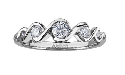 14K White Gold 0.40cttw Round Brilliant Multi-Stone Diamond Ring - Gold/Palladium