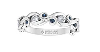 14K White Gold 0.32cttw Diamond & Sapphire Ring, 6.5