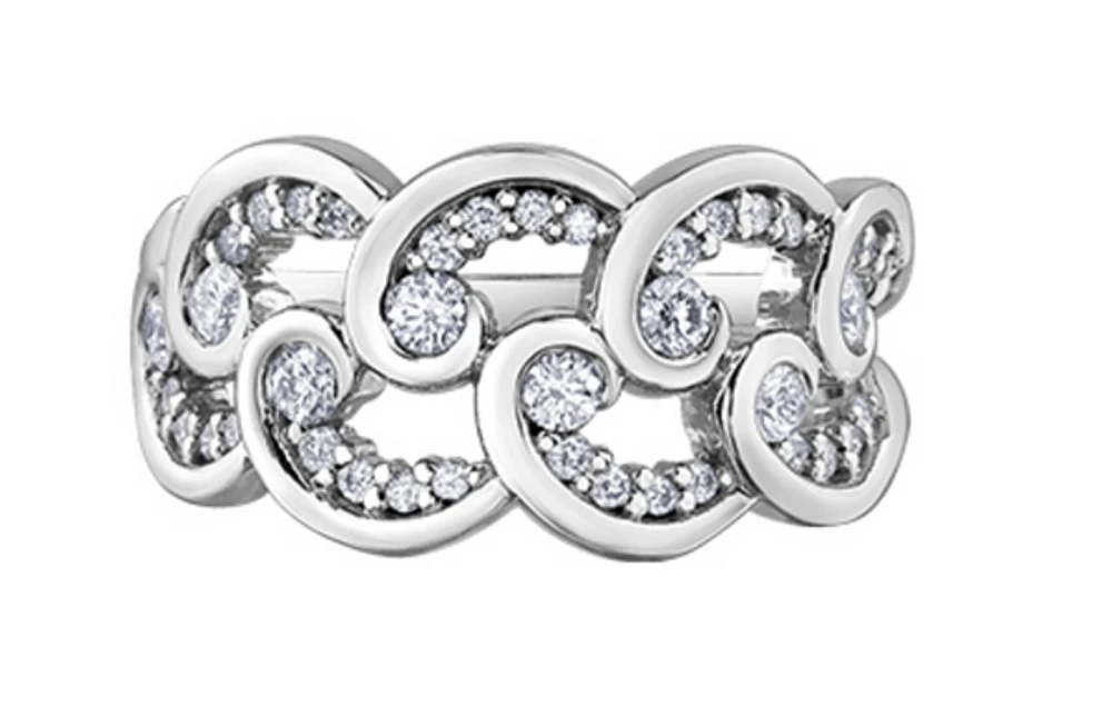 14K White Gold 0.51cttw Diamond Band - 6.5