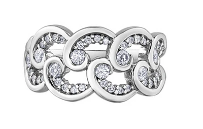 14K White Gold 0.51cttw Diamond Band - 6.5
