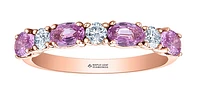 14K Rose Gold Pink Sapphire & 0.24cttw Canadian Diamond Ring, 6.5