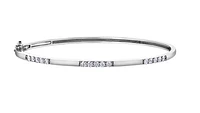 14K White Gold 0.60cttw Canadian Diamond Bangle, 7"