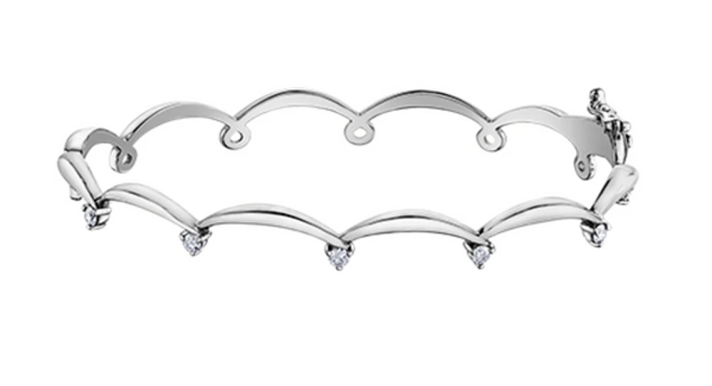 14K White Gold 0.25cttw Canadian Diamond Tennis Bracelet, 7"