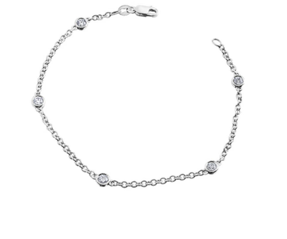 14K White Gold 0.40cttw Canadian Diamond Bracelet, 7"