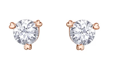 10K Rose Gold 0.25cttw Canadian Diamond Hart Martini Claw Set Earrings - 14K