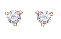 10K Rose Gold 0.25cttw Canadian Diamond Hart Martini Claw Set Earrings - 14K