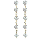 14K Yellow Gold 6mm Pearl and 0.32cttw Canadian Earrings with Butterfly Backs