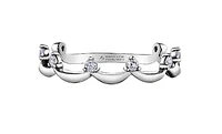 14K White Gold 0.15cttw Scalloped Canadian Diamond Band, 6.5