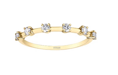 14K Yellow Gold 0.25cttw Canadian Diamond Band, 6.5