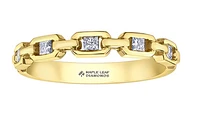 14K Yellow Gold 0.20cttw Princess Canadian Diamond Band, 6.5