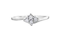 14K White Gold 0.16cttw Canadian Diamond Ring, 6.5