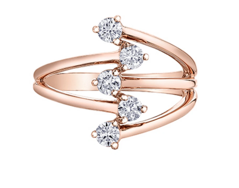 14K Rose Gold 0.50cttw Canadian Diamond Ring, 6.5