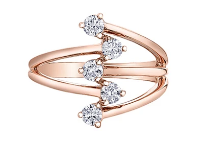 14K Rose Gold 0.50cttw Canadian Diamond Ring, 6.5