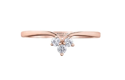 14K Rose Gold 0.10cttw Canadian Diamond Ring/Band, 6.5