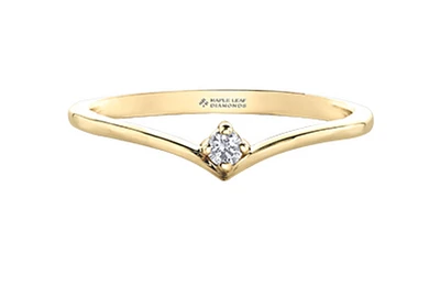 14K Yellow Gold 0.04cttw Canadian Diamond Ring, 6.5