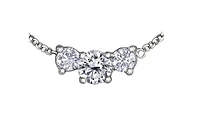 14K White Gold 0.40cttw Round Brilliant 3 Stone Canadian Diamond Necklace