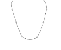 18K White Gold & Palladium Alloy(hypoallergenic) 1.45cttw Canadian Diamond Bezel Set Necklace
