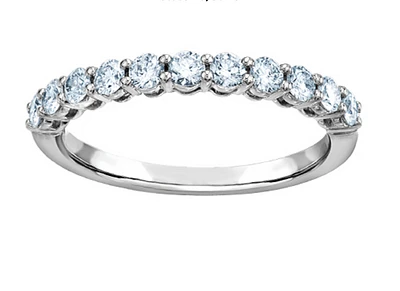 18K White Gold & Palladium Alloy (hypoallergenic) 0.50cttw Diamond Band, 6.5