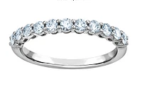 18K White Gold & Palladium Alloy (hypoallergenic) 0.50cttw Diamond Band, 6.5