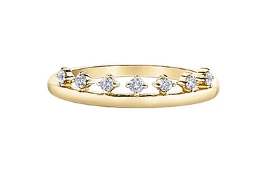 14K Yellow Gold 0.14cttw Canadian Diamond Band, 6.5