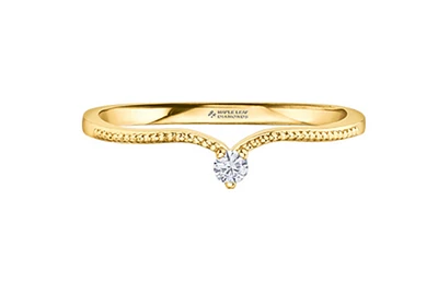 14K Yellow Gold 0.03cttw Canadian Diamond Ring, 6.5