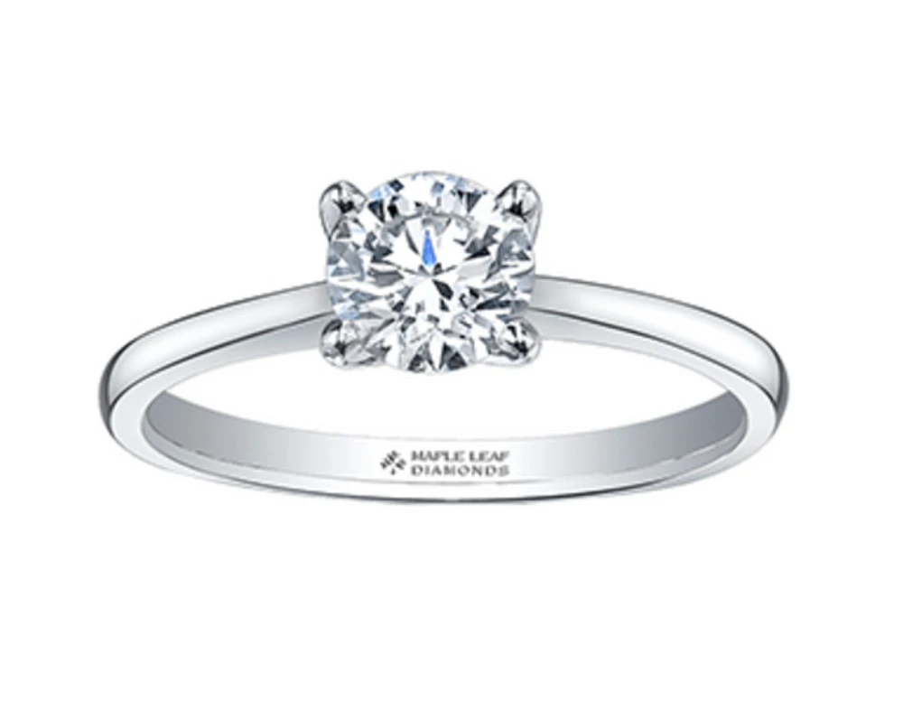 Platinum -0.70cttw Canadian Round Brilliant Diamond Engagement Ring
