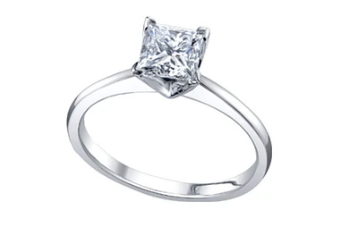 Platinum 0.25-0.70cttw Canadian Princess Cut Diamond Engagement Ring - 0.40 Carat /