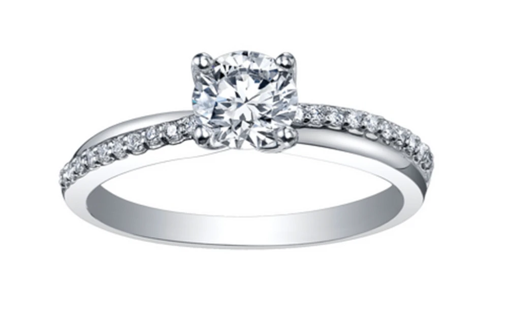 Platinum -0.82cttw Canadian Round Brilliant Diamond Engagement Ring