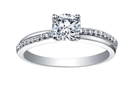 Platinum -0.82cttw Canadian Round Brilliant Diamond Engagement Ring