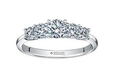 Platinum 1.00cttw Canadian Round Brilliant Multi Stone Diamond Engagement Ring, 6.5