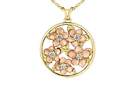 14K Yellow & Rose Gold 0.28cttw Nova Scotia Provincial Flower Diamond Necklace