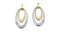 14K White & Yellow Gold 0.08cttw Canadian  Diamond Earrings 