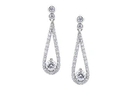14K White Gold 1.30cttw Canadian Diamond Dangle Earrings