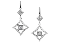10K White Gold 0.20cttw Canadian Diamond Dangle Earrings