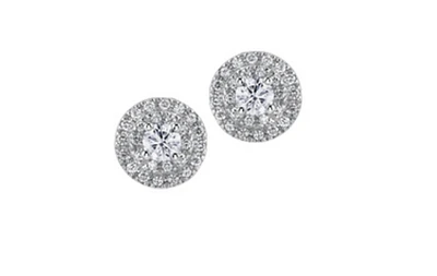18K White Gold & Palladium Alloy (hypoallergenic) 0.61cttw Canadian Diamond Stud Earrings