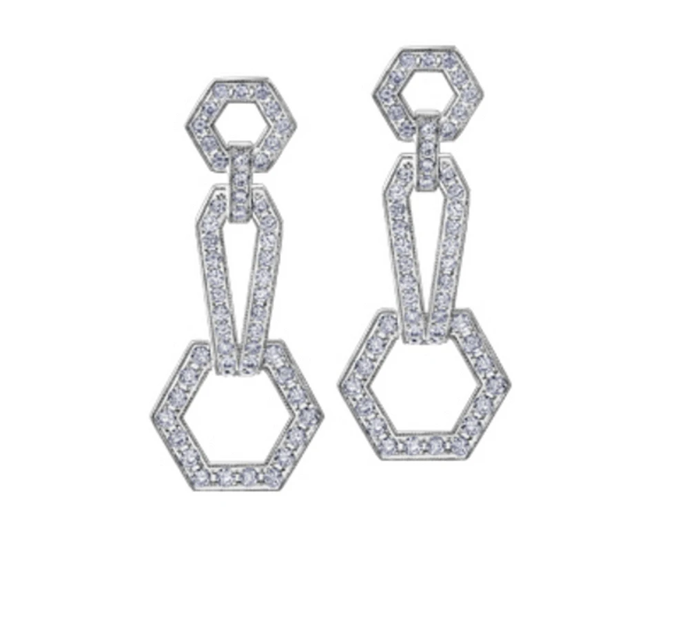 18K White Gold & Palladium Alloy (hypoallergenic) 3.30cttw Canadian Diamond Drop Earrings