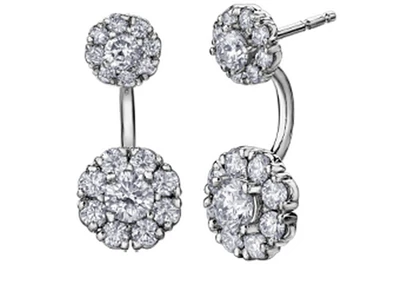 14K White Gold 2.00cttw Canadian Diamond Stud Earrings