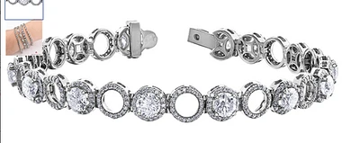 14K White Gold 6.55cttw Canadian Diamond Tennis Bracelet