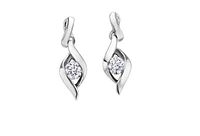 14K White Gold 0.18cttw Canadian Diamond Channel Set Earrings