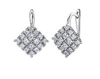 18K White Gold & Palladium Alloy (hypoallergenic) 1.52-2.84cttw Canadian Diamond Drop Earrings - / Carat Total