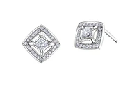 18K White Gold & Palladium Alloy (hypoallergenic) 0.32cttw Canadian Diamond Stud Earrings