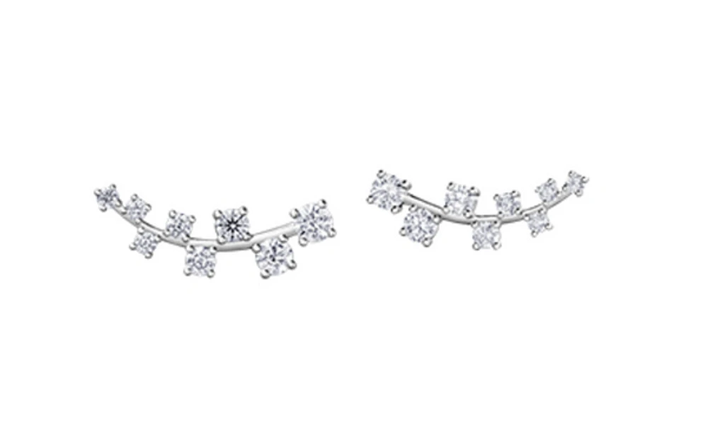 14K White Gold 1.02cttw Canadian Diamond Stud Earrings
