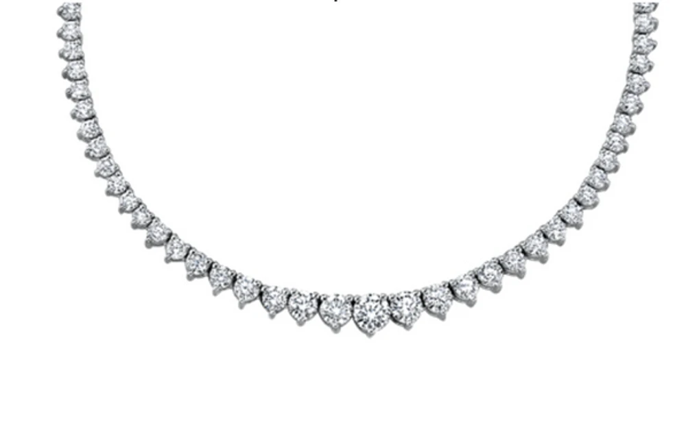 18K White Gold & Palladium Alloy (hypoallergenic) 9.03cttw Canadian Diamond Strand