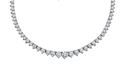 18K White Gold & Palladium Alloy (hypoallergenic) 9.03cttw Canadian Diamond Strand