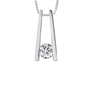 18K White Gold & Palladium Alloy(hypoallergenic) 0.30cttw Canadian Diamond Pendant