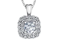 18K White Gold & Palladium Alloy(hypoallergenic) 0.50cttw Canadian Diamond Pendant